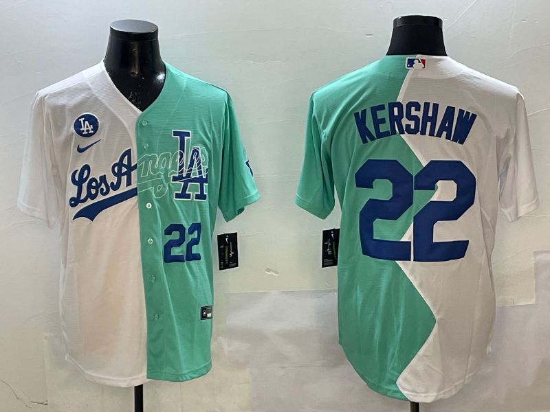 Men Los Angeles Dodgers #22 Kershaw Blue White Game 2025 Nike MLB Jersey style 2->los angeles dodgers->MLB Jersey